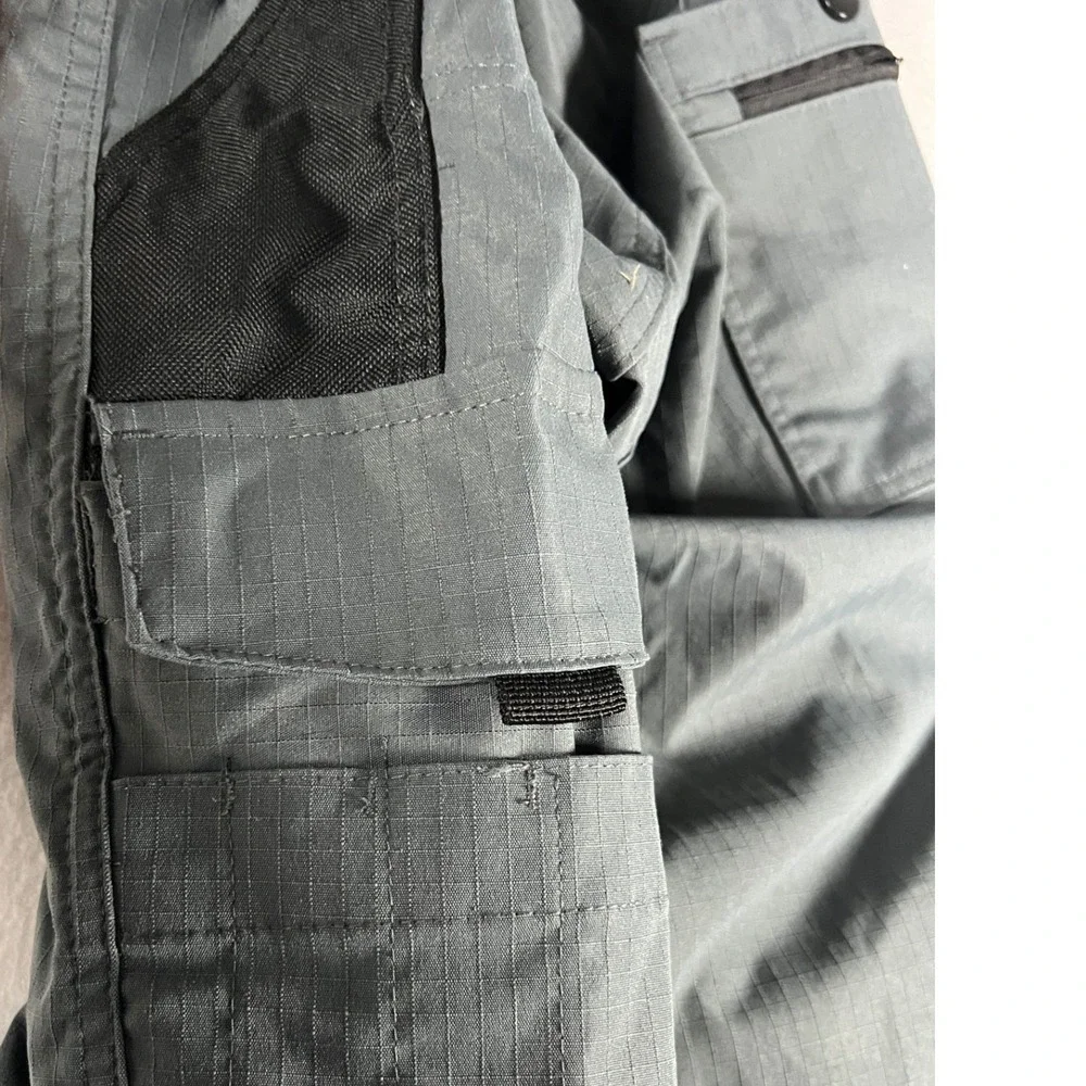 Tactical Series Cargo Pants Mens XL Grey Ripstop Multi-Pocket Outdoor Workwear